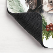 Springer spaniel Kerst Krans Festieve Pup Muismat (Hoek)