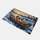 Springer Spaniel Kerstboot Vakantie Deurmat (Schuin)