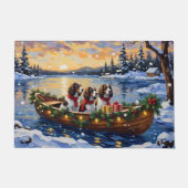 Springer Spaniel Kerstboot Vakantie Deurmat (Voorkant)