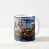 Springer Spaniel Kerstboot Vakantie Koffiemok (Voorkant rechts)