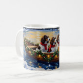Springer Spaniel Kerstboot Vakantie Koffiemok (Voorkant links)
