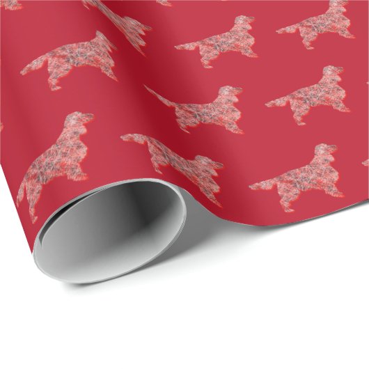 Springer Spaniel Kersthond Schattige Silhouette Ro Cadeaupapier (Rol Hoek)