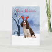 Springer Spaniel Kerstkaart - Springer Spanie Feestdagen Kaart (Voorkant)