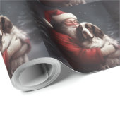 Springer Spaniël Kerstman Feestelijke Kerstmis Cadeaupapier (Rol Hoek)