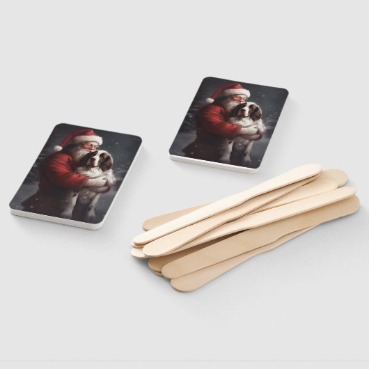 Springer Spaniël Kerstman Feestelijke Kerstmis Handwaaier (Niet-gemonteerd)