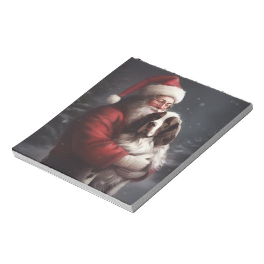 Springer Spaniël Kerstman Feestelijke Kerstmis Notitieblok (Linkerzijde)