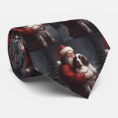 Springer Spaniël Kerstman Feestelijke Kerstmis Stropdas (Opgerold)