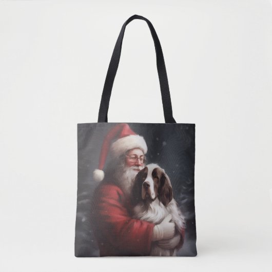 Springer Spaniël Kerstman Feestelijke Kerstmis Tote Bag (Voorkant)