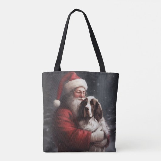 Springer Spaniël Kerstman Feestelijke Kerstmis Tote Bag (Achterkant)