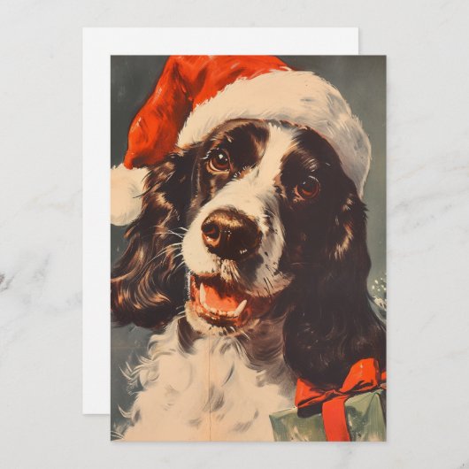 Springer Spaniel Kerstmis Feestdagenkaart (Voorkant / Achterkant)