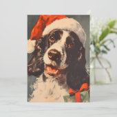 Springer Spaniel Kerstmis Feestdagenkaart (Staand voorkant)