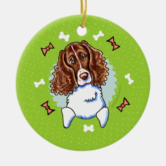 Springer Spaniel Kerstmis Keramisch Ornament (Voorkant)