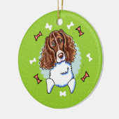 Springer Spaniel Kerstmis Keramisch Ornament (Links)
