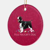 Springer Spaniel kerstontwerp Keramisch Ornament (Links)