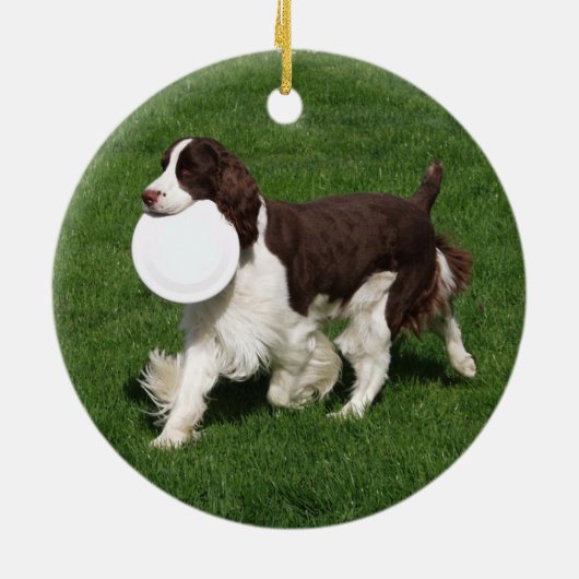 Springer Spaniel kerstversiering Keramisch Ornament (Achterkant)