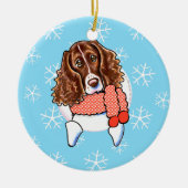 Springer Spaniel laat het sneeuwen Keramisch Ornament (Voorkant)