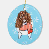 Springer Spaniel laat het sneeuwen Keramisch Ornament (Links)