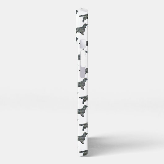 Springer Spaniel Leuke Hond Silhouet Grid Wit iPhone Hoesje (Linkerkant)