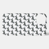 Springer Spaniel Leuke Hond Silhouet Grid Wit iPhone Hoesje (Achterkant horizontaal)