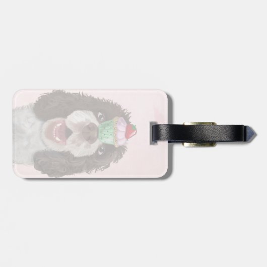 Springer Spaniel met Cupcake 2 Bagagelabel (Achterkant horizontaal)