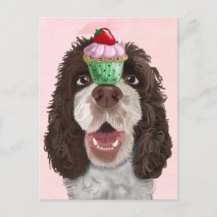Springer Spaniel met Cupcake 2 Briefkaart