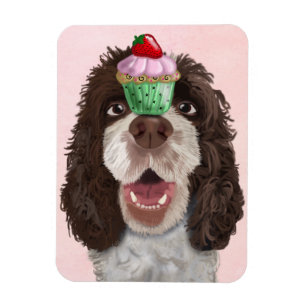 Springer Spaniel met Cupcake 2 Magneet