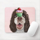 Springer Spaniel met Cupcake 2 Muismat (Met muis)