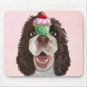 Springer Spaniel met Cupcake 2 Muismat (Voorkant)