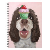 Springer Spaniel met Cupcake 2 Notitieboek (Voorkant)