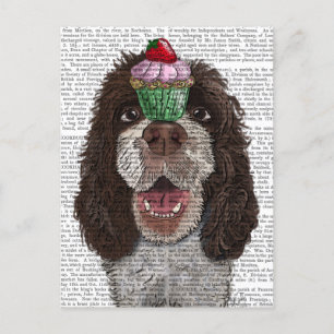 Springer Spaniel met Cupcake Briefkaart