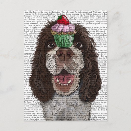 Springer Spaniel met Cupcake Briefkaart (Voorkant)
