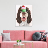 Springer Spaniel met Cupcake Canvas Afdruk (Insitu (Woonkamer))