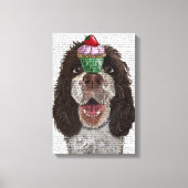 Springer Spaniel met Cupcake Canvas Afdruk (Voorkant)