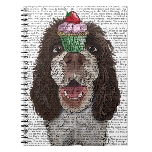 Springer Spaniel met Cupcake Notitieboek (Voorkant)