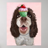 Springer Spaniel met Cupcake Poster (Voorkant)
