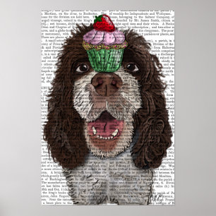 Springer Spaniel met Cupcake Poster