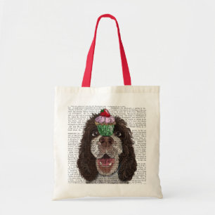Springer Spaniel met Cupcake Tote Bag