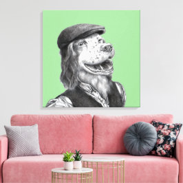 Springer Spaniel met Flat Pet (Moegi) Canvas Afdruk