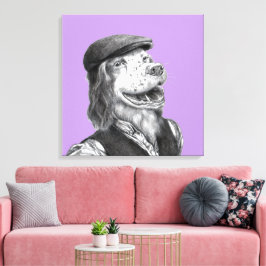 Springer Spaniel met Flat Pet (Sumire) Canvas Afdruk