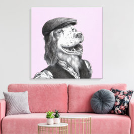 Springer Spaniel met Flat Pet (Ume) Canvas Afdruk