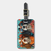 Springer Spaniel met Hart Rozen Valentijnsdag Bagagelabel (Voorkant verticaal)