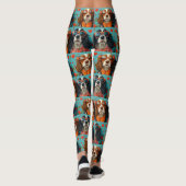 Springer Spaniel met Hart Rozen Valentijnsdag Leggings (Achterkant)