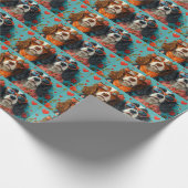 Springer Spaniel met Hartrozen Valentijnsdag Cadeaupapier (Hoek)