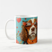 Springer Spaniel met Hartrozen Valentijnsdag Koffiemok (Links)