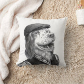 Springer Spaniel met plat Pet (Snow) Kussen (Deken)