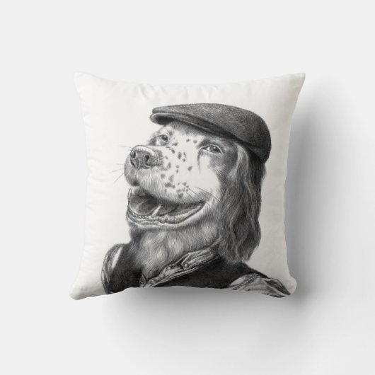 Springer Spaniel met plat Pet (Snow) Kussen (Achterkant)