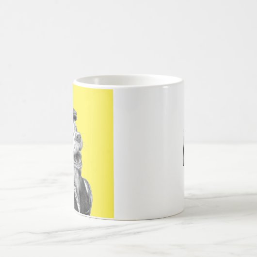 Springer Spaniel met Platte Pet (Retro Geel) Koffiemok (Center)