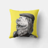 Springer Spaniel met Platte Pet (Retro Geel) Kussen (Achterkant)