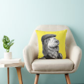 Springer Spaniel met Platte Pet (Retro Geel) Kussen (Stoel)