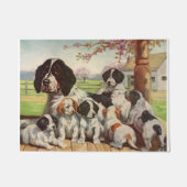 springer spaniel moeder en puppies deurmat (Voorkant)